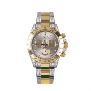 Rolex Daytona 116523 Grey Dial Aftermarket Iced Out Bracelet and Lugs