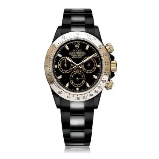Rolex Cosmograph Daytona 116523 Black Dial Gold Bezel Black PVD Oyster Bracelet Watch
