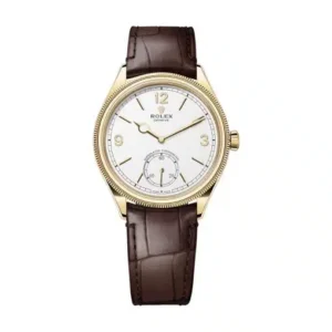 Rolex 1908 52508 White Dial 39mm Leather Strap