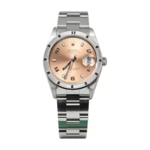 Rolex 15210 Oyster Perpetual Pink/Salmon Arabic Dial 34mm Stainless Steel Watch