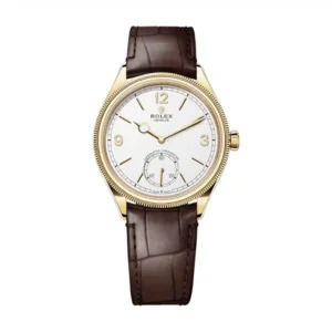 Rolex 1908 52508 White Dial 39mm Leather Strap