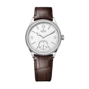 Rolex 1908 52509 White Dial 39mm Leather Strap
